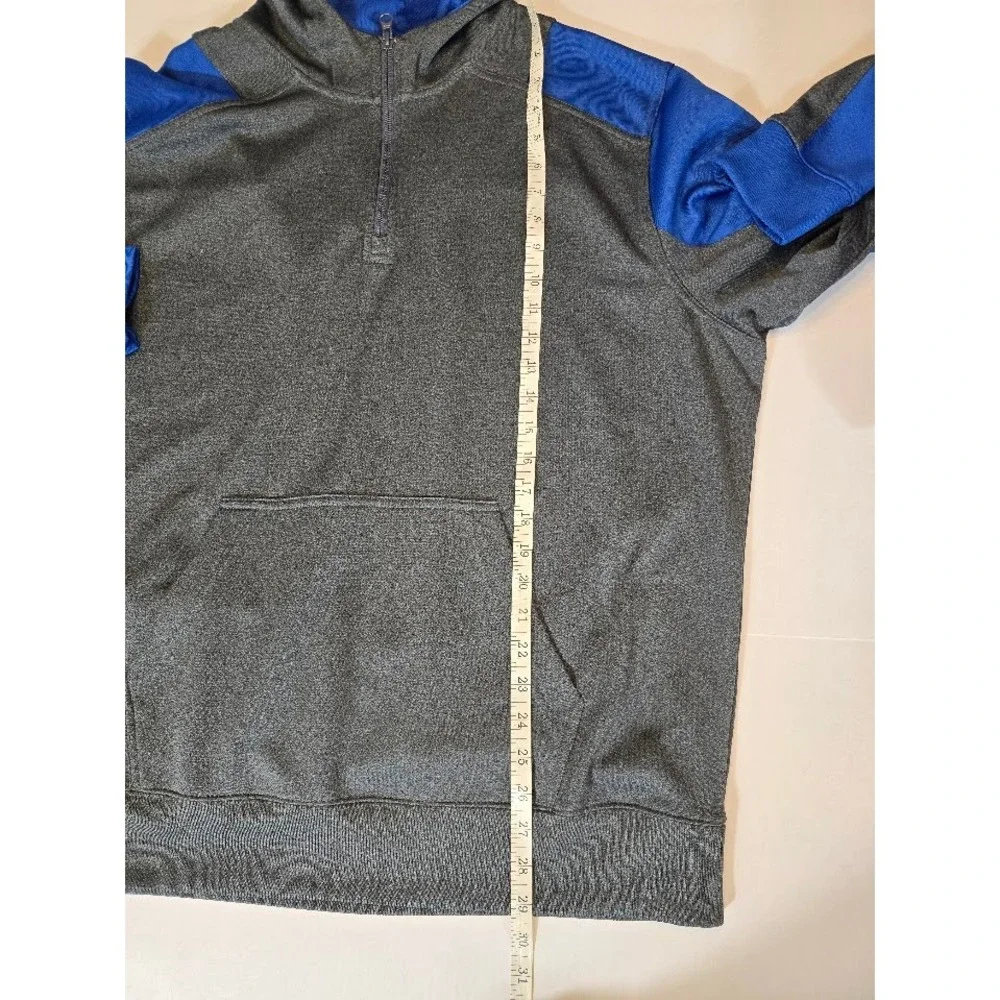 Sport-Tek Pullover Hoodie Activewear Half Zip Sweatshirt Gray Blue‎ XL
